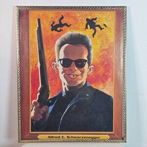 Mad Magazines 1994 Super Series Alfred E. Schwarzenegger Caricature Art Framed